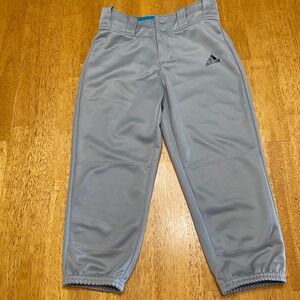 Adidas Aeroready Athletic Baseball Pants Kids Size S Gray Tapered